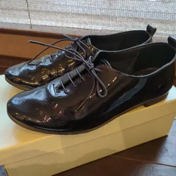 레시피 Recipe 일본제 레이스업 슈즈 블랙 에나멜 23.5