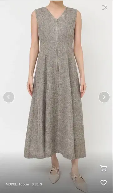 프론트 ZIP 믹스 컬러 원피스