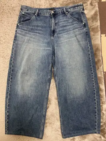 유니클로 배기 커브진 블루 남녀 공용 사이즈 36 인심 68cm