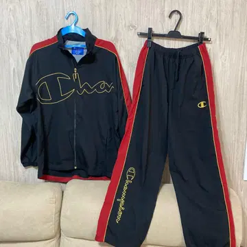 Champion 저지 세트 블랙/레드 S