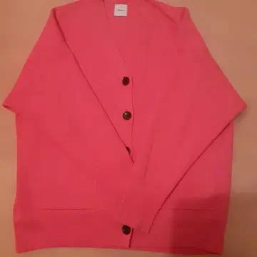 Spick & Span 핑크 더블 자카드 가디건 긴팔