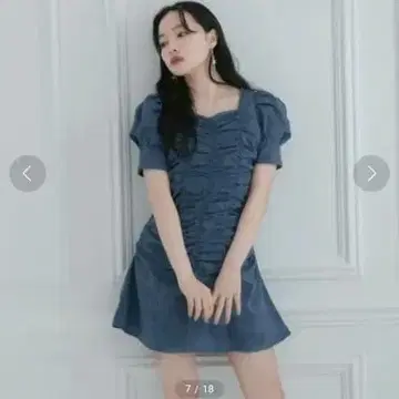 안지비 ANDGEEBEE 체크 개더 원피스