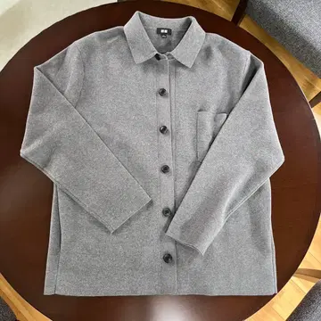 유니클로 밀라노 리브 셔츠 가디건 남성용 L 그레이