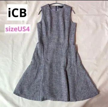 icb cool Heather 썸머 트위드 플레어 원피스 그레이 US4
