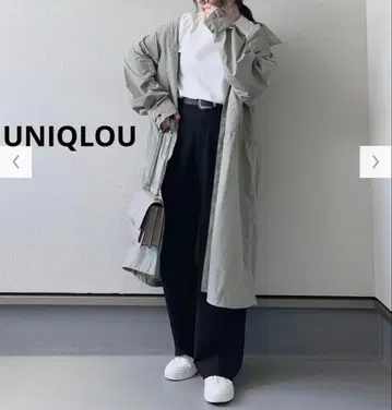 UNIQLOU 라이트웨이트 나일론 발수 롱 후드티 코트