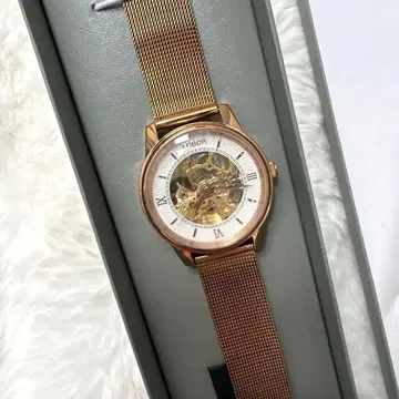 LOBOR 자동 와인딩 스켈레톤 손목시계 골드