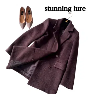 새상품급 스탠닝 루어 샤기 코트 샤기 자켓 테일러드 더블