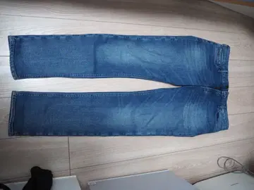 아르마니진 스트레이트 레그 데님 팬츠 데님 블루 32/32