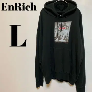엔리치 EnRich 포토 프린트 풀오버 후드티 L