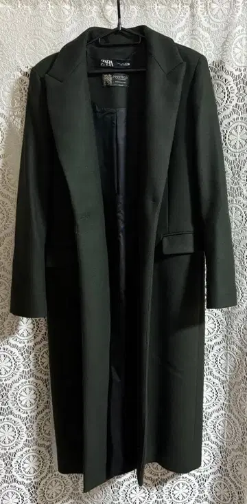 ZARA 롱 코트 모스그린