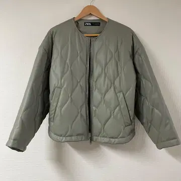 ZARA 인조 가죽 퀼팅 자켓