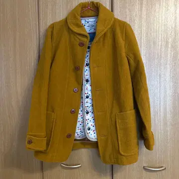 CUBE SUGAR 머스타드 피 코트