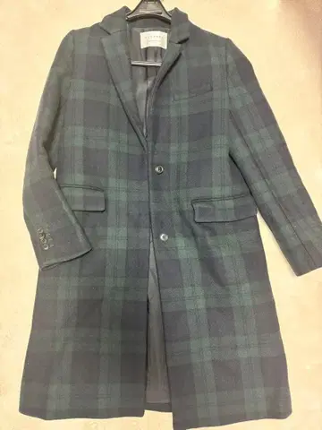 MACPHEE 체스터 코트 그린 계열 체크