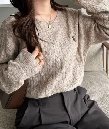 U.S.POLO ASSN. 원포인트 케이블 니트