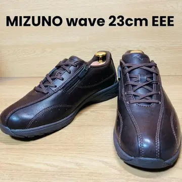 미사용 Mizuno 가죽 워킹화 23cm 3E 브라운