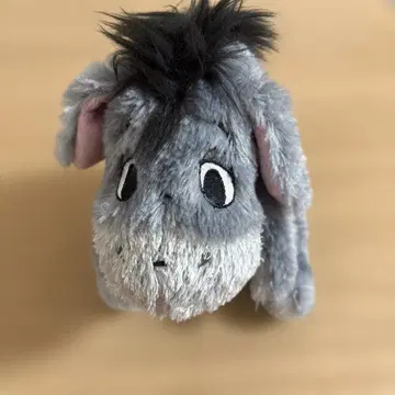 이요르 봉제 인형 그레이 핑크 리본