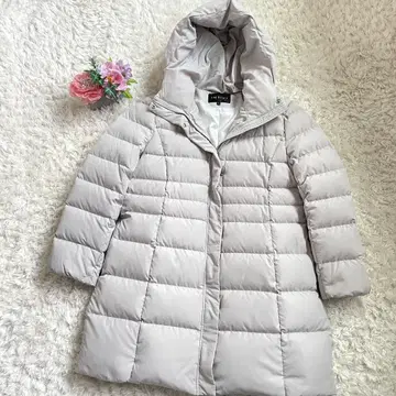 미사용급 최근 모델 인디비 타프타 후데트 다운 코트 후드 부착 42