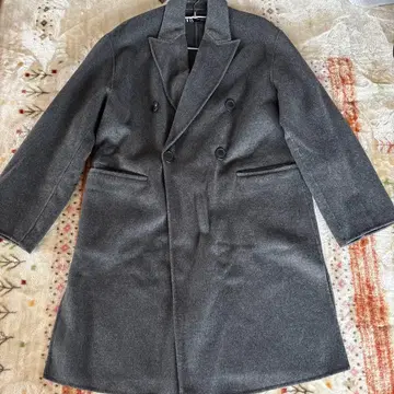 ZARA 그레이 더블 브레스트 코트 XS