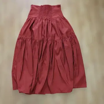 rienda 오렌지 하이웨스트 플레어 스커트 M