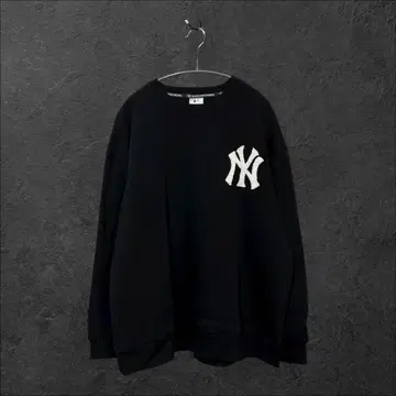 [ MLB 공식 ] NY 양키스 맨투맨 자수 로고 블랙 LL 속기모