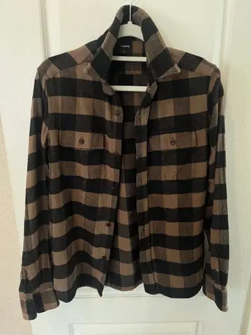 SHIPS 브라운 블랙 체크 플란넬 셔츠