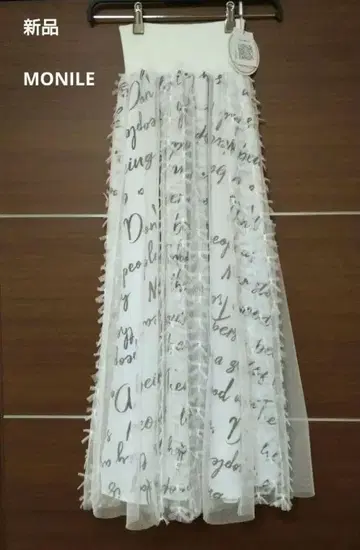 새상품 MONILE 모니레 리본 튤 레이어드 스커트