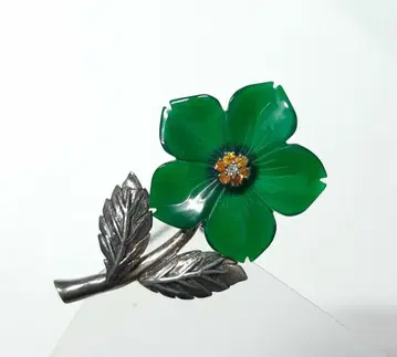 브로치 꽃 925 그린 그린 flower brooch B141