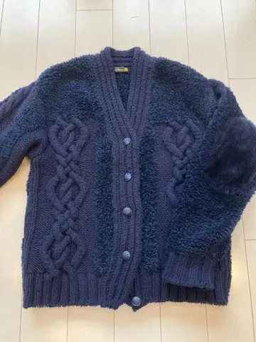 Drawer 무스탕 패치 케이블 짜임 가디건