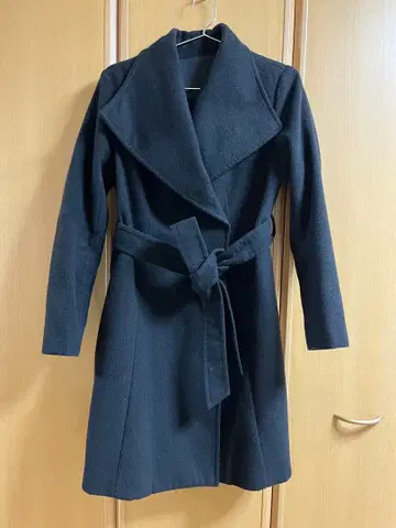 빅 칼라 랩 코트 블랙 여성용