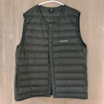 mont-bell 다운 베스트 L 올리브 그린