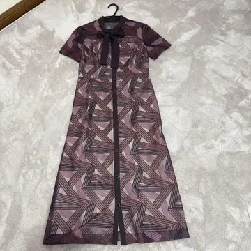 Diagram 반팔 롱 원피스 36 기하학 패턴