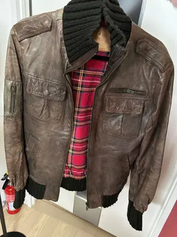 goosecraft 브라운 가죽 자켓 양가죽 S 사이즈