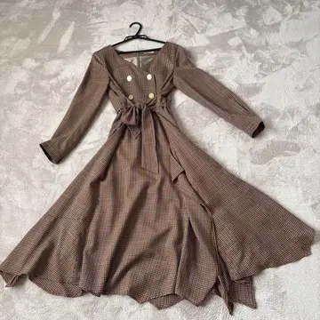 Diagram 체크 무늬 롱 드레스