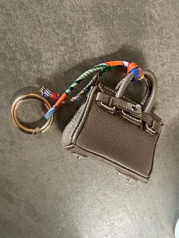 천연 가죽 백 참 그레이지