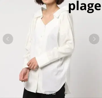 플라주 린넨 셔츠 스키퍼 오프숄더 화이트