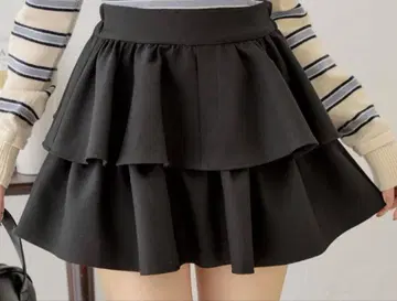 페치빵 포함 프릴 티어드 미니스커트