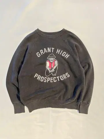 [ 초레어 ] 60s 70s 빈티지 맨투맨 블랙 페이드