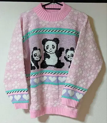 팬시 스웨터 팬더 스웨터 80s 구제 의류 빈티지