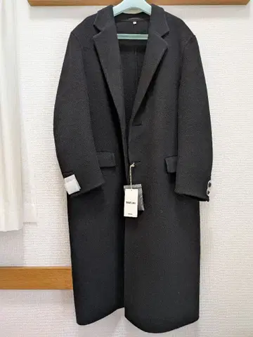 택 포함 새상품 ] MUJI Labo 캐시미어 혼방 체스터 코트 블랙 M