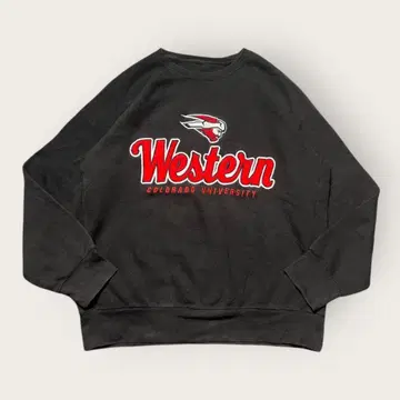 90s 맨투맨 웨스턴 콜로라도 대학 칼리지 로고 블랙