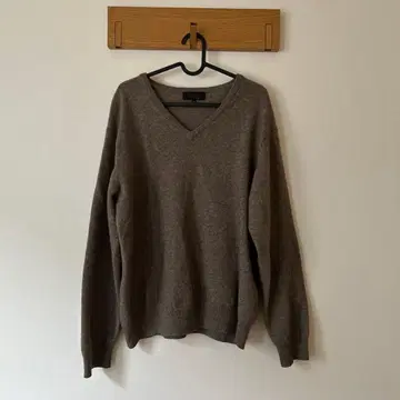 V넥 니트 / brown [ cashmere 100% ]