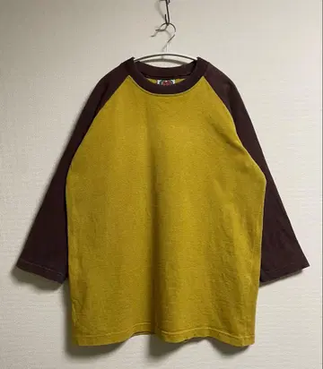 BARBARIAN 바바리안 XL 래글런T 7부 소매 브라운 x 머스타드