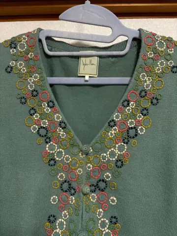 Sylphid 자수 그린 가디건