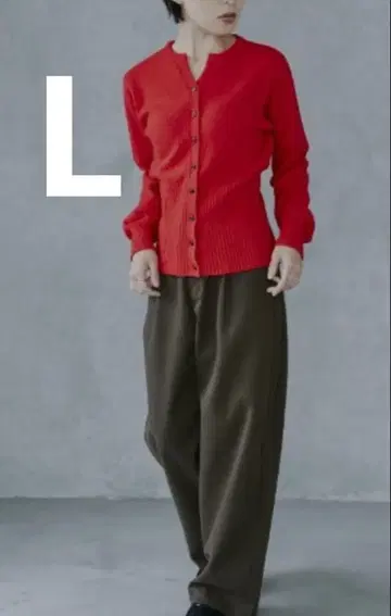 시마무라 megumi 니트 가디건 레드