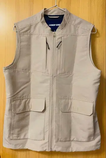 LANDS' END 베이지 베스트 M 발수 가공