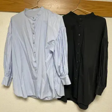 스카이블루, 블랙 긴팔 셔츠 세트 M 사이즈