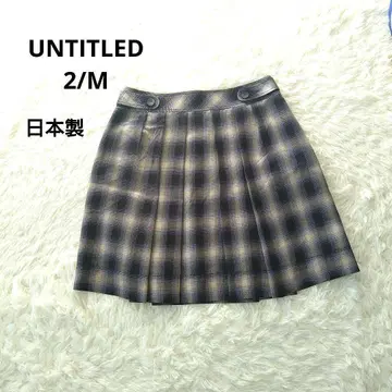 UNTITLED 언타이틀 옴브레 체크 플리츠 스커트 2/M
