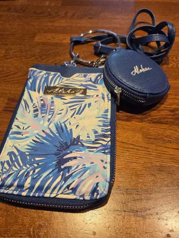 트로피컬 패턴 파우치와 코인 케이스