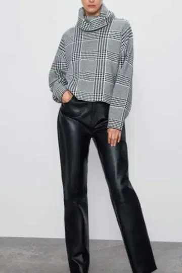 ZARA 미사용 새상품 체크 무늬 니트 스웨터