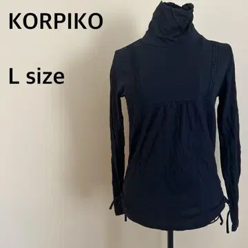 [ KORPIKO ] 여성용 터틀넥 상의/긴팔/블랙/에코